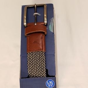 NWT Tommy Bahama Men's Navy & Khaki Braided Stretch Belt Size 38-42 Waist